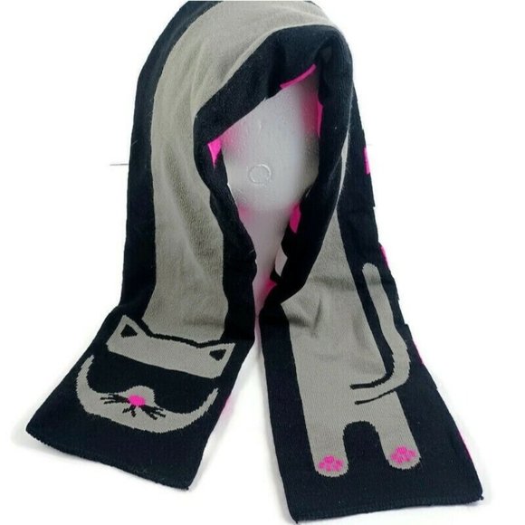 Athletech Cat Scarf Kids S/M (4-7) Striped Pink Black Interchangeable - Picture 1 of 14